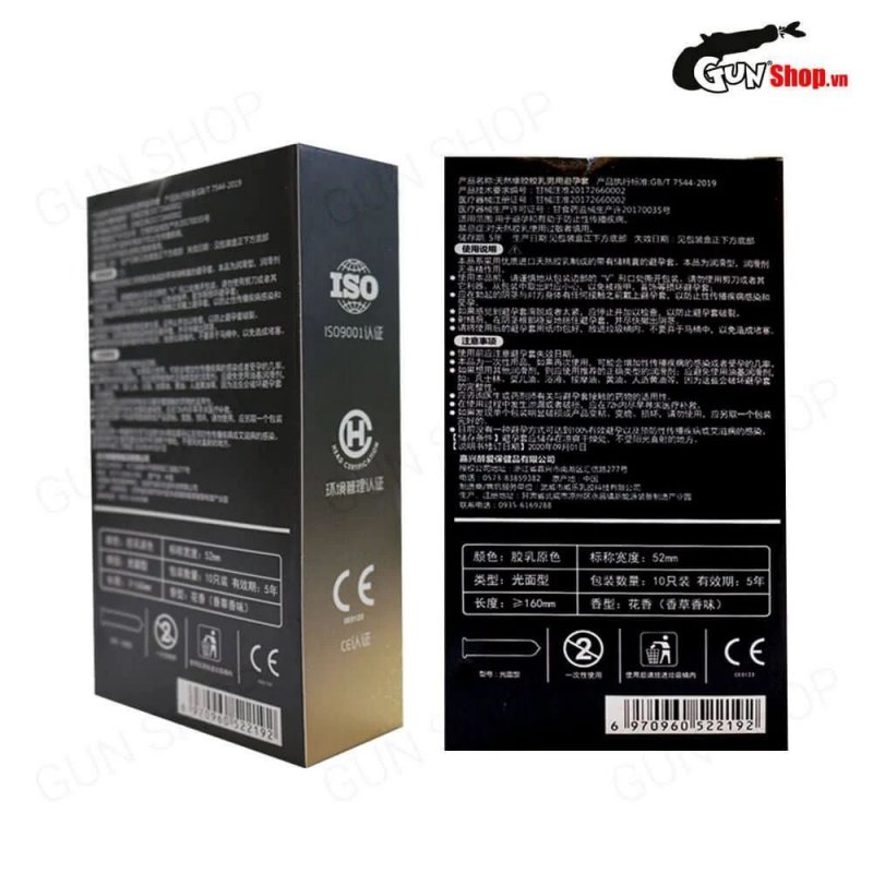 Bao cao su OLO 0.01 Black siêu mỏng kéo dài cảm xúc hộp 10