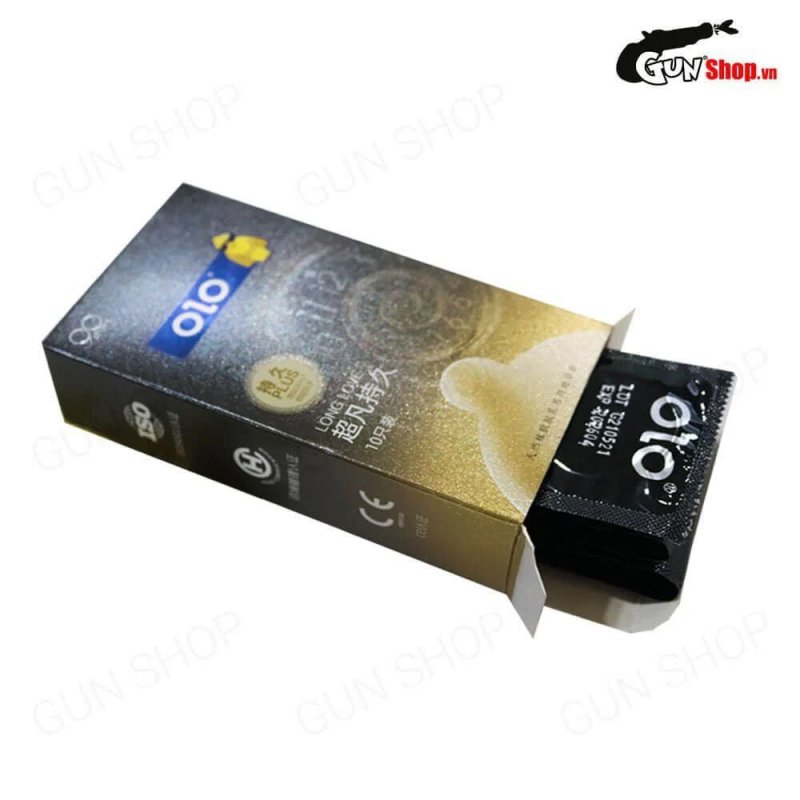 Bao cao su OLO 0.01 Black siêu mỏng kéo dài cảm xúc hộp 10