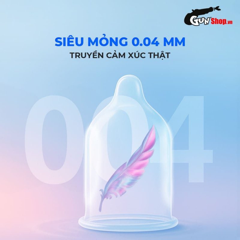 Shell Intense siêu mỏng 0.04mm hộp 3 cái an toàn thoải mái