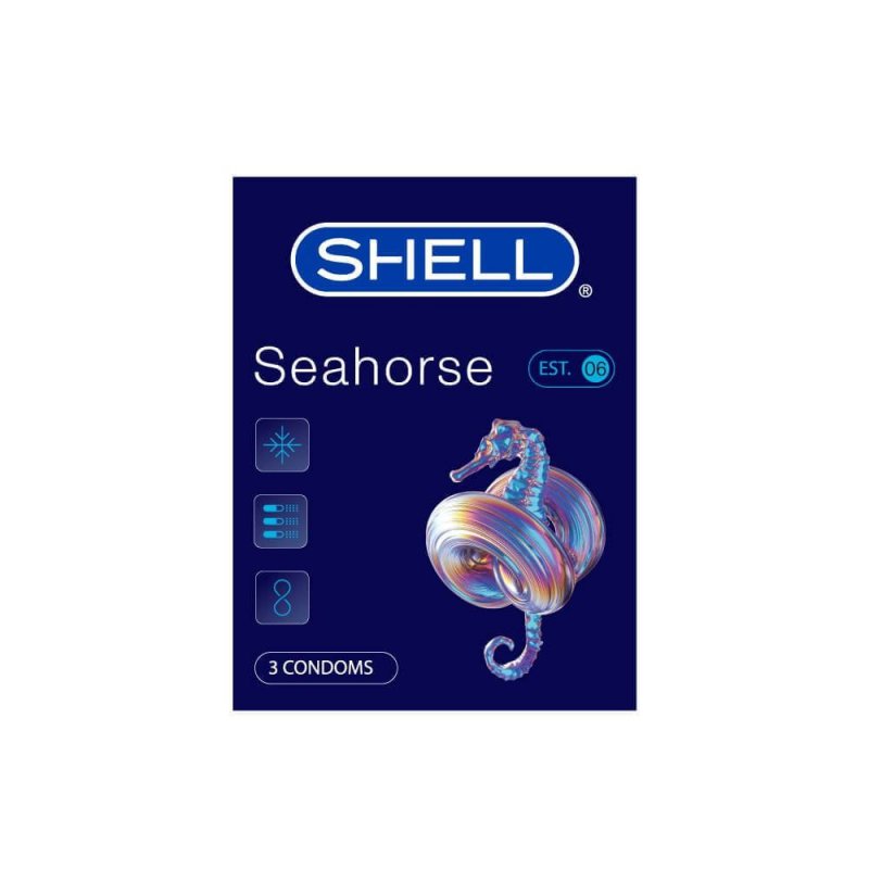 Bao cao su Shell Seahorse kéo dài thời gian mát lạnh hộp 3 cái chính hãng