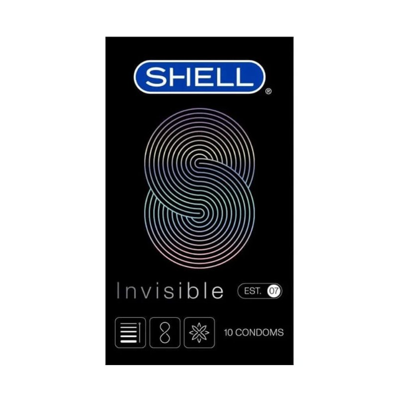 Bao cao su siêu mỏng Shell Invisible kéo dài thời gian an toàn 10 cái