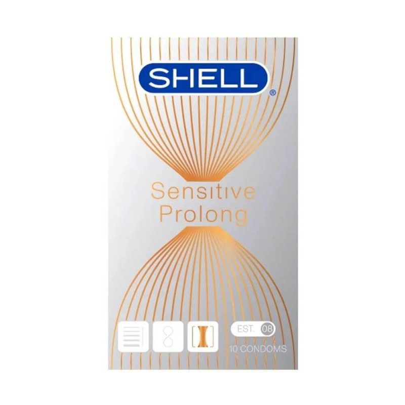 Bao cao su Shell Sensitive Prolong siêu mỏng kéo dài thời gian hộp 10 cái