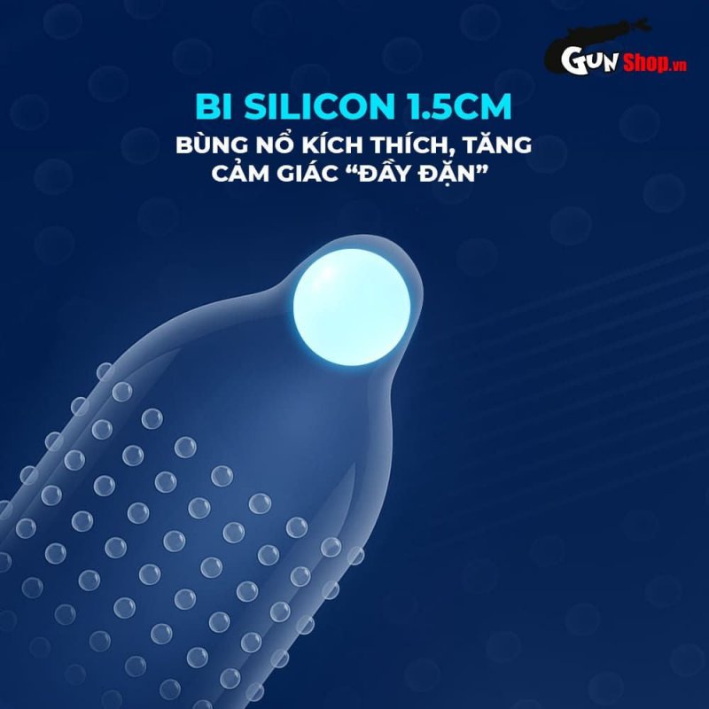 Bao cao su Shell Love Bead gân nổi tăng khoái cảm kéo dài 1.5cm hộp 5
