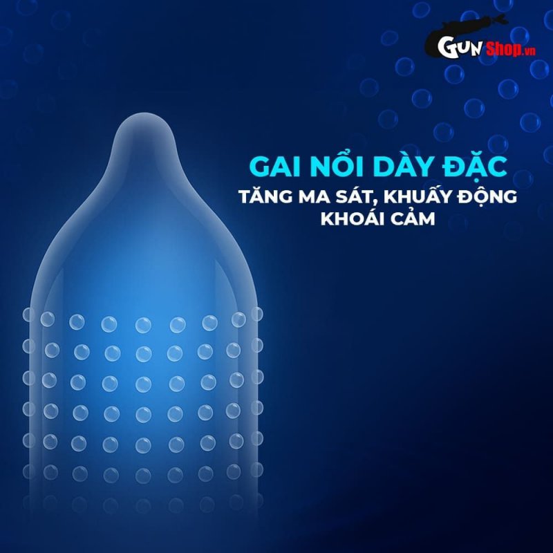 Bao cao su Shell Love Bead gân nổi tăng khoái cảm kéo dài 1.5cm hộp 5
