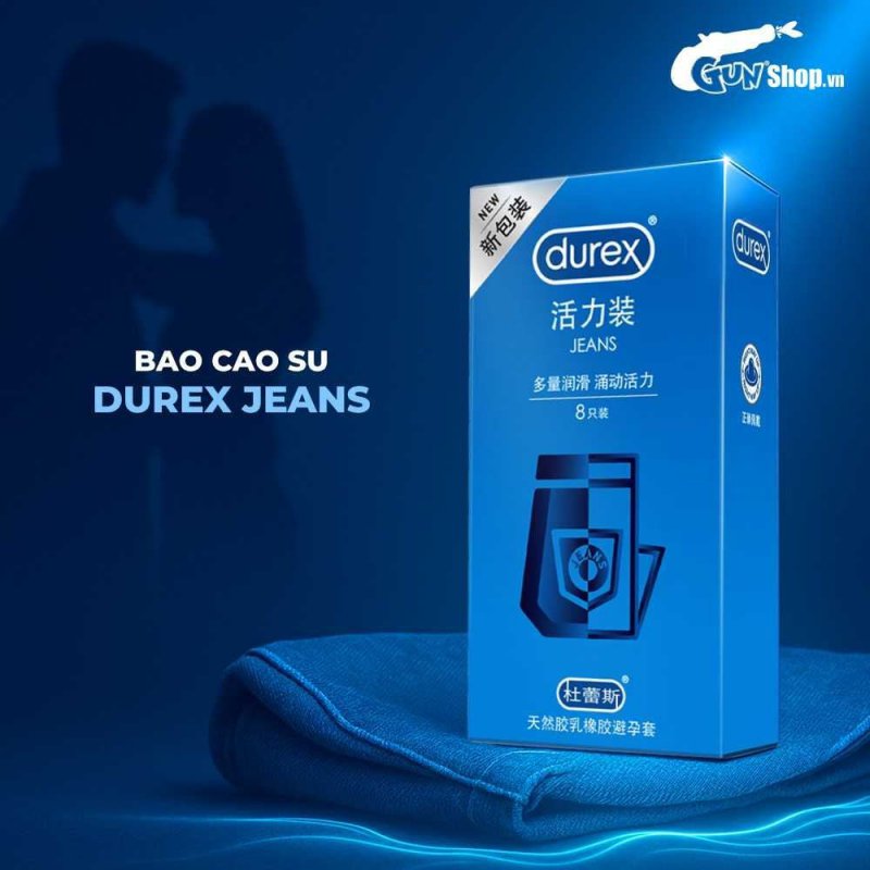 Bao cao su Durex Jeans mỏng siêu gel bôi trơn - Hộp 12 cái tiện lợi