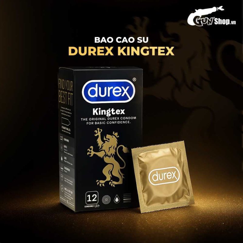 Bao cao su Durex Kingtex 49mm ôm sát Hộp 12 bao an toàn mượt
