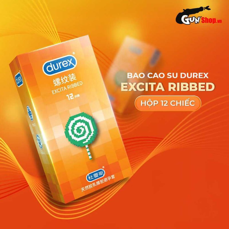 Bao cao su Durex Excita Gân Nổi Hộp 12 Chất Lượng Kích Thích