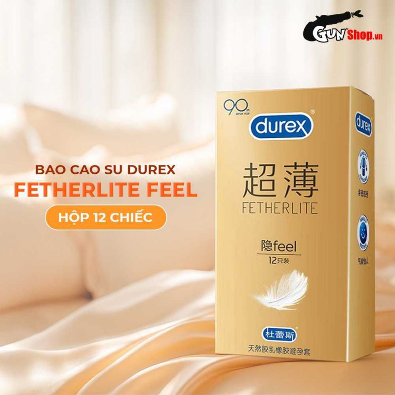 Bao cao su Durex Fetherlite siêu mỏng gel bôi trơn hộp 12