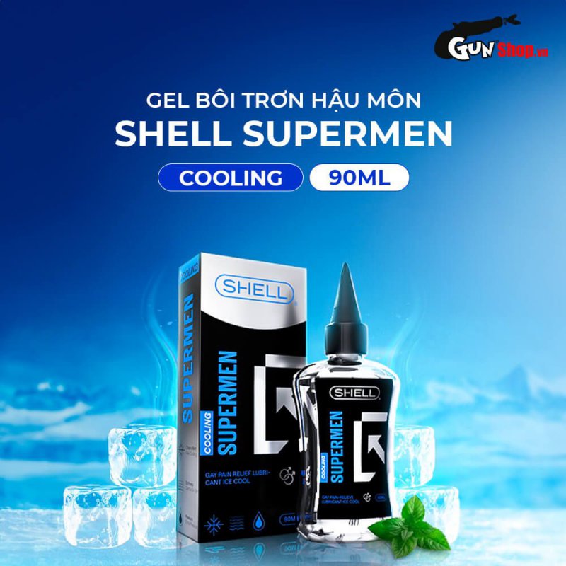 Gel bôi trơn hậu môn mát lạnh Shell Supermen Cooling 90ml, siêu mượt, tăng khoái cảm