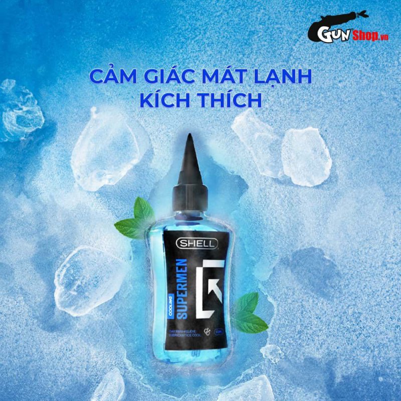 Gel bôi trơn hậu môn mát lạnh Shell Supermen Cooling 90ml, siêu mượt, tăng khoái cảm