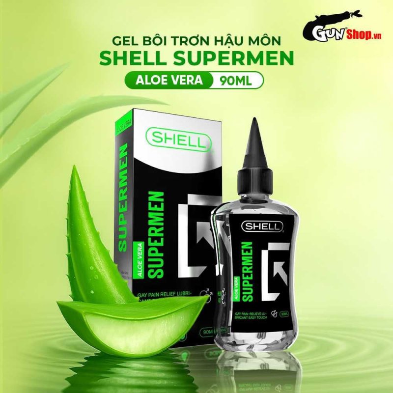 Gel bôi trơn hậu môn lô hội Shell Supermen 90ml, an toàn nhanh chóng