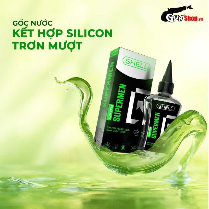 Gel bôi trơn hậu môn lô hội Shell Supermen 90ml, an toàn nhanh chóng