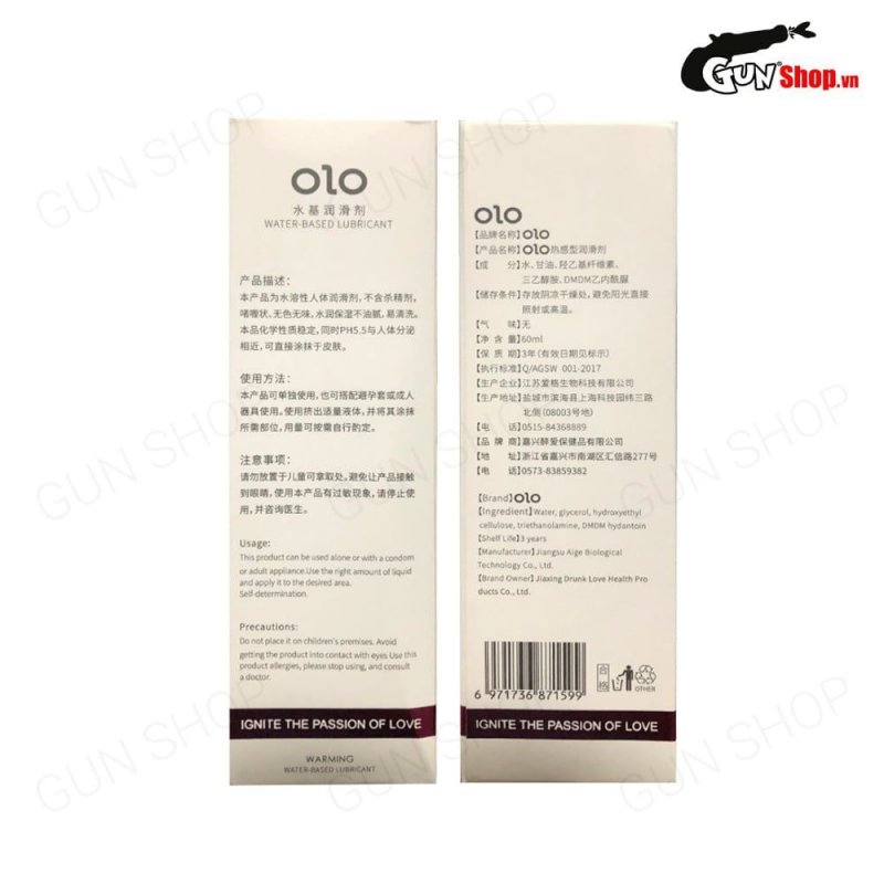 Gel bôi trơn ấm nóng OLO Warming 60ml tự nhiên mượt mà