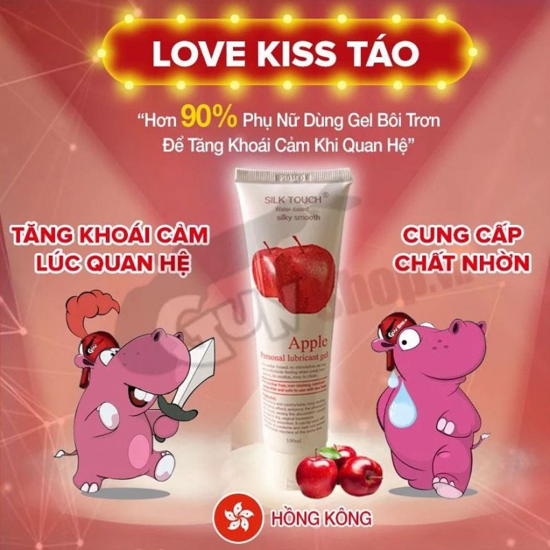 Gel bôi trơn hương táo Silk Touch 100ml mềm mượt, an toàn