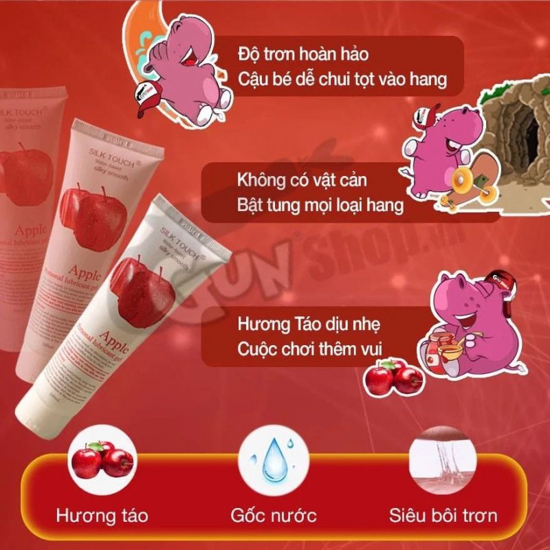 Gel bôi trơn hương táo Silk Touch 100ml mềm mượt, an toàn