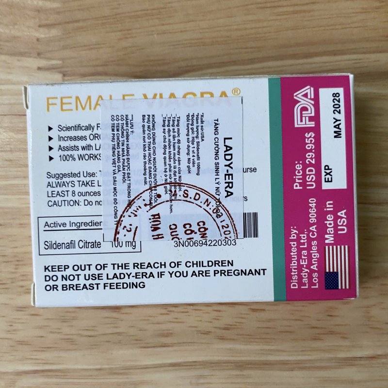 Lady Era 100mg thuốc kích dục nữ pfizer Mỹ chính hãng tăng ham muốn