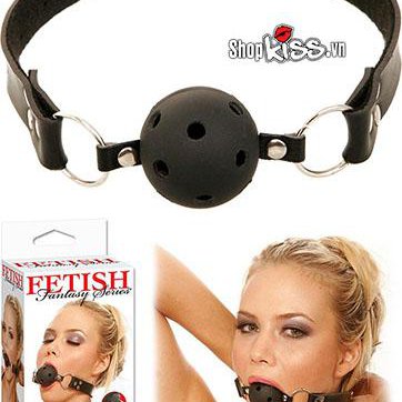 Khóa hàm dây da đen cao cấp đồ chơi BDSM kích thích mạnh mẽ