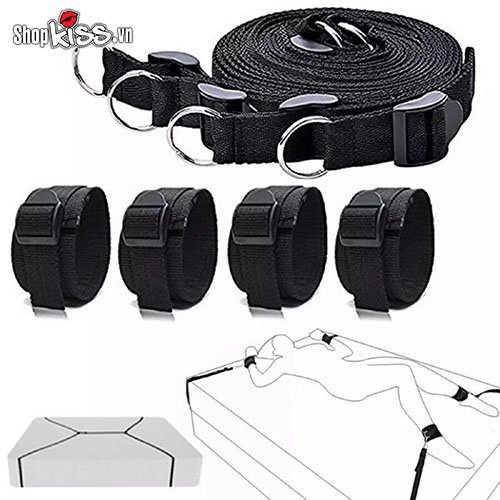 Bộ trói tay chân bạo dâm trên giường tăng hưng phấn