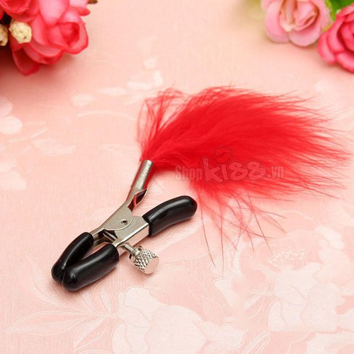 Bộ kẹp vú và chổi lông vũ cao cấp - Dụng cụ kích thích cực đỉnh
