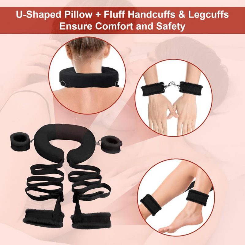 Bộ Trói Tay Chân Cổ Gối Chữ U Đệm Bông Đồ Chơi BDSM Cao Cấp