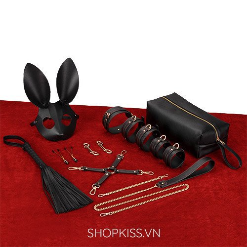 Bộ đồ chơi cosplay da cao cấp bạo dâm kèm mặt nạ thỏ sang trọng