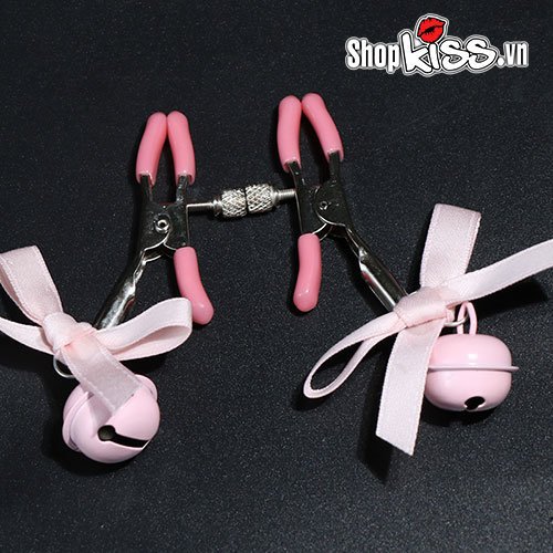 bộ kẹp vú lục lạc đính nơ dễ thương đồ chơi BDSM quyến rũ