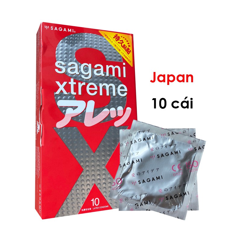 Bao Cao Su Sagami Xtreme Feel Long gân gai - Hộp 10 cái