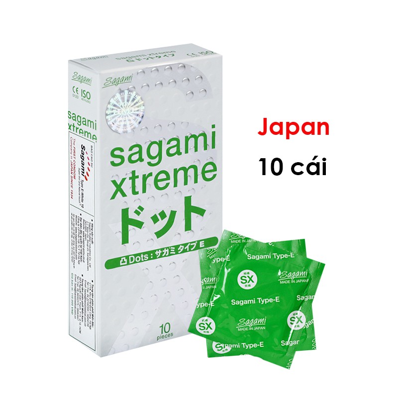 Bao cao su Sagami Xtreme Dots Type gân gai - Hộp 10 cái
