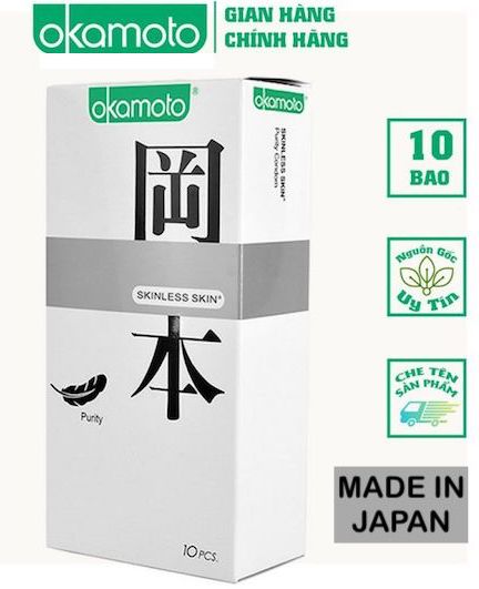 Bao cao su Okamoto Skinless Skin Purity mỏng nhẹ giá tốt 10 cái