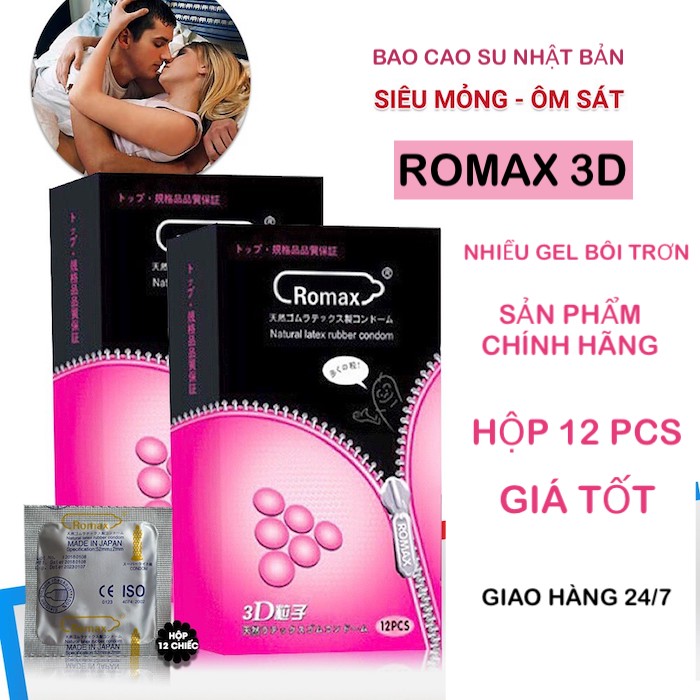 Review Bao cao su Romax 3D khoá kéo gân gai siêu mỏng - Hộp 12 cái giá rẻ Review Bao cao su Romax 3D khoá kéo gân gai siêu mỏng - Hộp 12 cái giá rẻ
