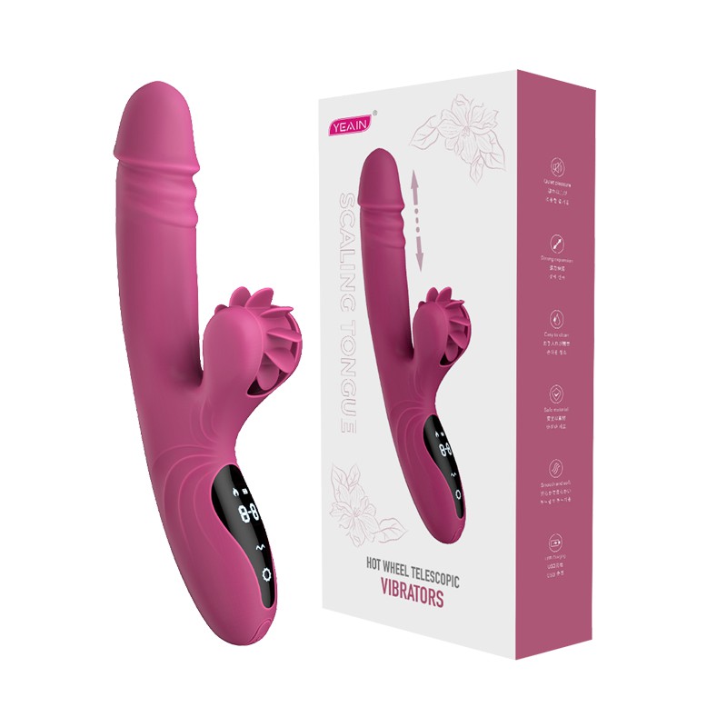 Dương vật giả rung thụt mạnh 9 chế độ nút cảm ứng kèm xoay liếm toả nhiệt cao cấp Yeain Hot Whell