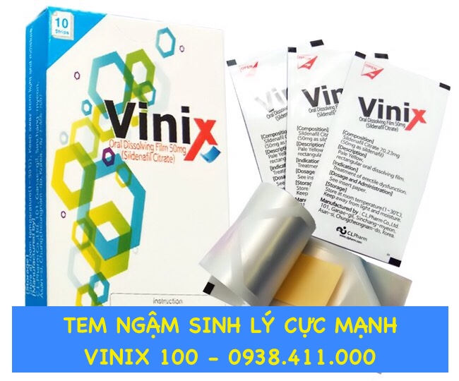 Thông tin Tem ngậm Vinix 100mg tăng cường sinh lý của Hàn Quốc kéo dài thời gian mới nhất