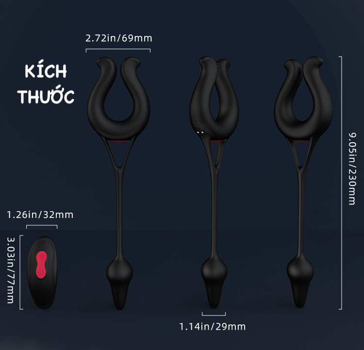 Phân phối Que rung hậu môn kết hợp vòng đeo dương vật S-Hande Nicole điều khiển từ xa cao cấp