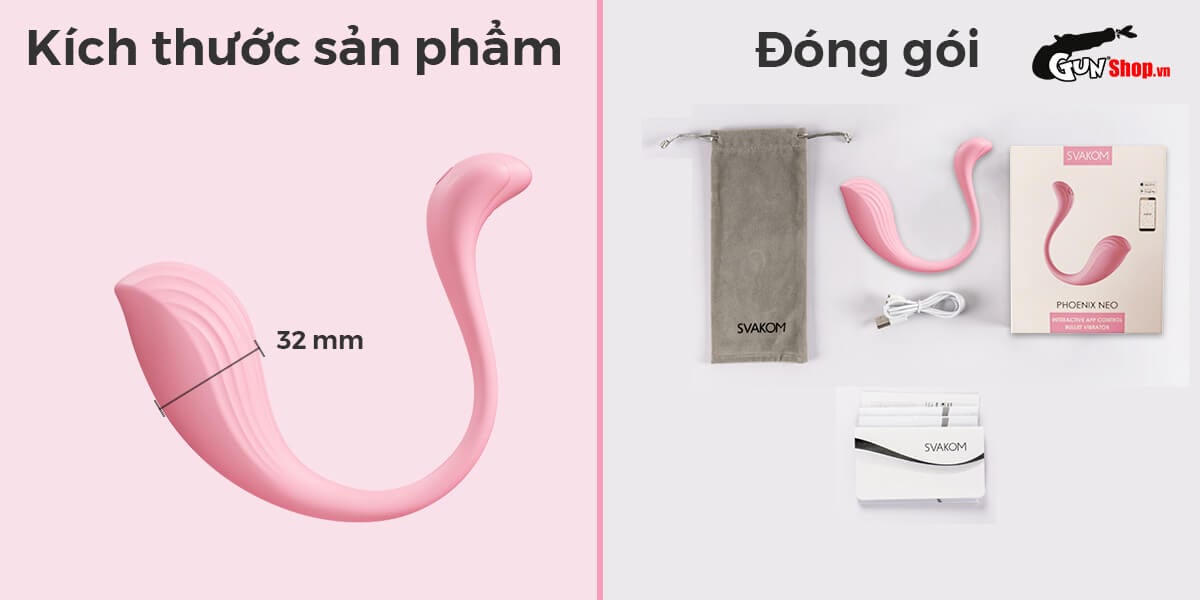 Trứng rung Svakom Phoenix Neo điều khiển app, món quà tình yêu