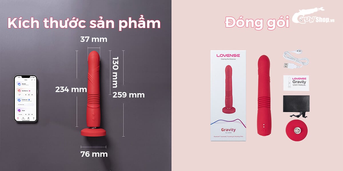 Đại lý Dương vật giả đa năng Lovense Gravity điều khiển qua app điện thoại hàng mới về