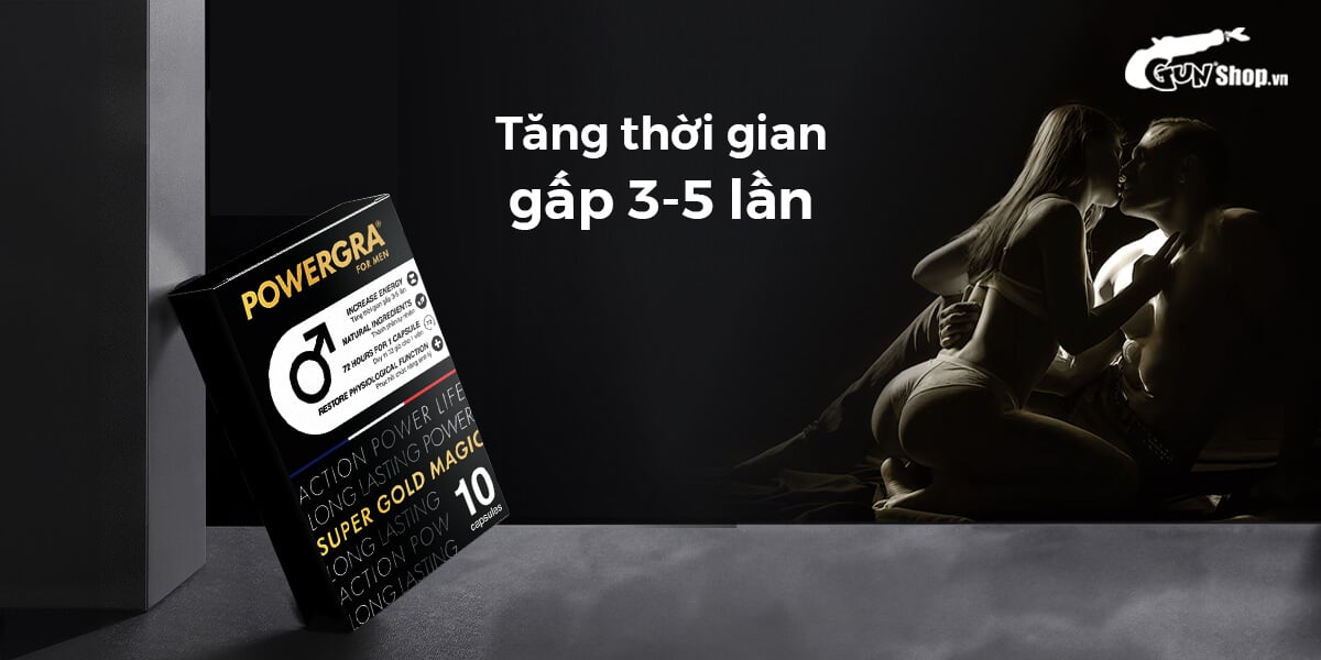 Powergra For Men Super Gold Magic 10 viên tăng cường sinh lý nam mạnh mẽ