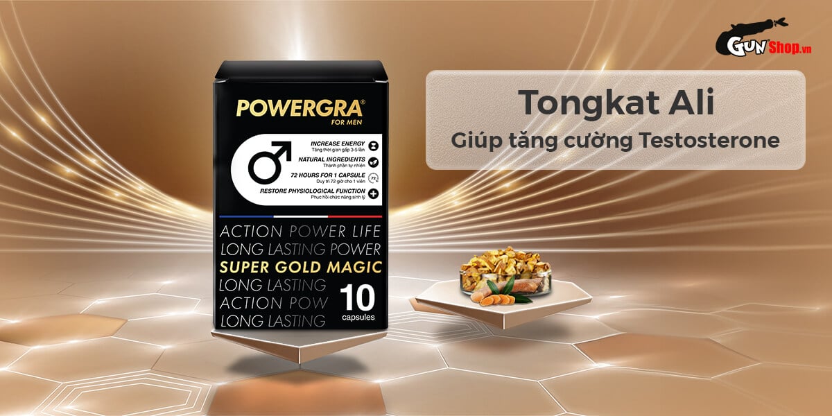Powergra For Men Super Gold Magic 10 viên tăng cường sinh lý nam mạnh mẽ