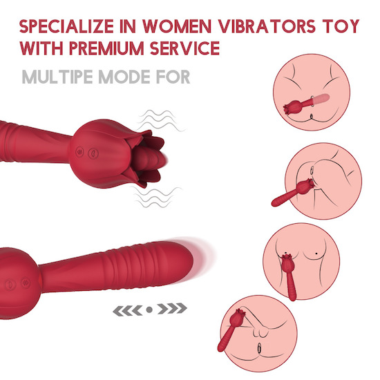 Cửa hàng bán Dương vật giả 2 đầu rung thụt kèm lưỡi liếm hình bông hoa hồng chày rung massage mới nhất Cửa hàng bán Dương vật giả 2 đầu rung thụt kèm lưỡi liếm hình bông hoa hồng chày rung massage mới nhất