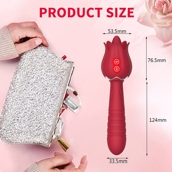 Cửa hàng bán Dương vật giả 2 đầu rung thụt kèm lưỡi liếm hình bông hoa hồng chày rung massage mới nhất Cửa hàng bán Dương vật giả 2 đầu rung thụt kèm lưỡi liếm hình bông hoa hồng chày rung massage mới nhất
