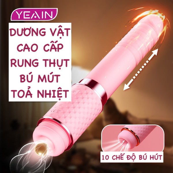 Dương vật giả Yeain Stretch Massage hai đầu rung thụt hút mạnh mẽ