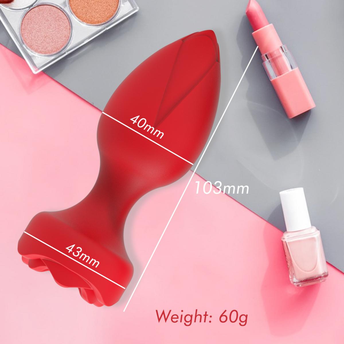 Cung cấp Phích Cắm Hậu Môn Hình Hoa Hồng Có Rung Điều Khiển Từ Xa giá tốt