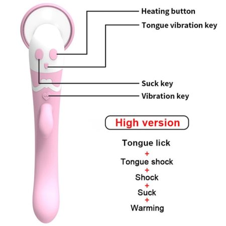 Dương vật giả rung kích thích liếm thổi điểm G tỏa nhiệt