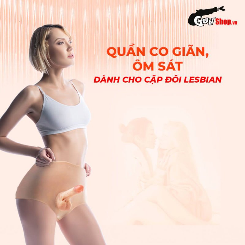 Quần silicon gắn dương vật giả Jiuai Love Size L 01 đặc ruột cho Les
