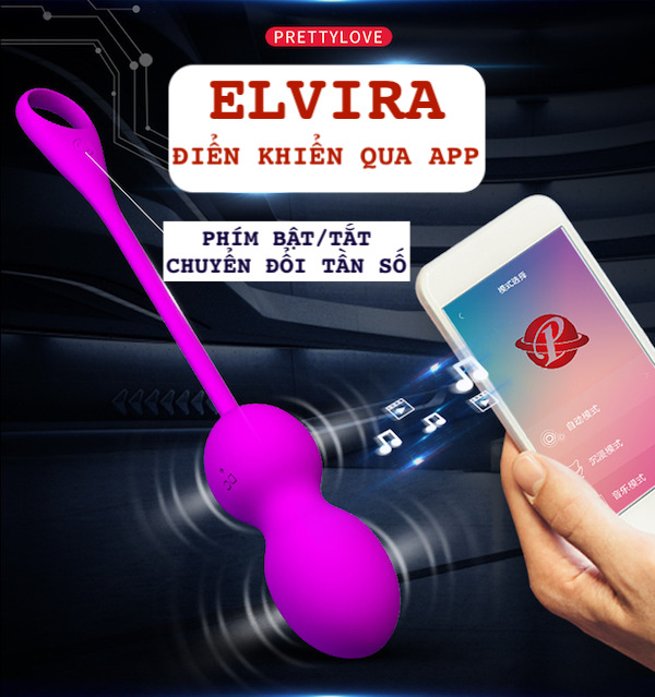 Trứng rung PrettyLove Elvira Bluetooth điều khiển qua app cao cấp