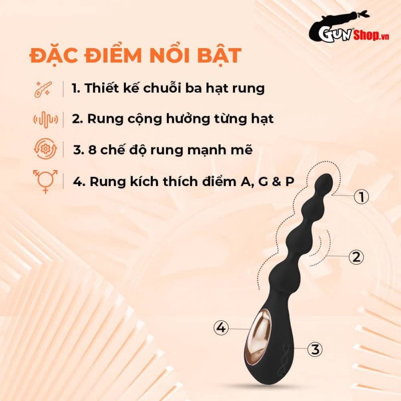 Máy massage hậu môn Lelo Soraya Beads cao cấp, an toàn, thư giãn