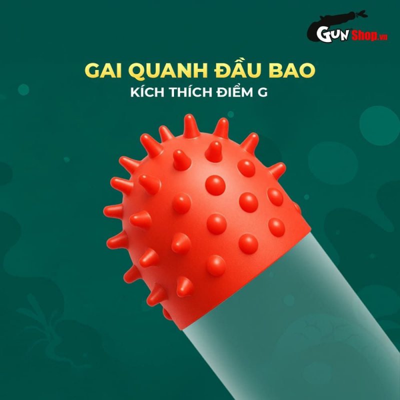 Bao cao su OLO Rồng xanh siêu gai chùm đầu, tặng bi silicon