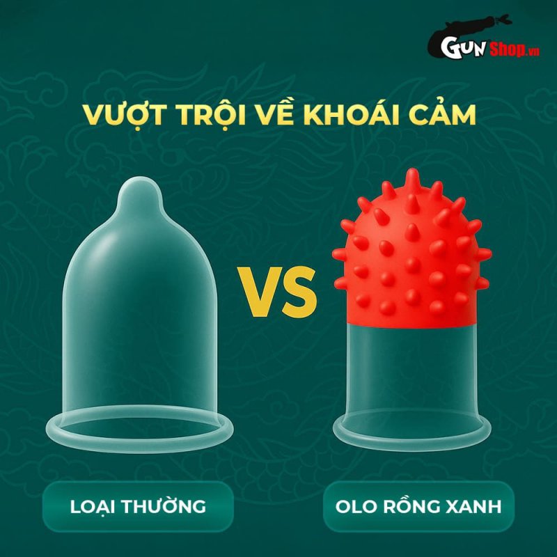 Bao cao su OLO Rồng xanh siêu gai chùm đầu, tặng bi silicon