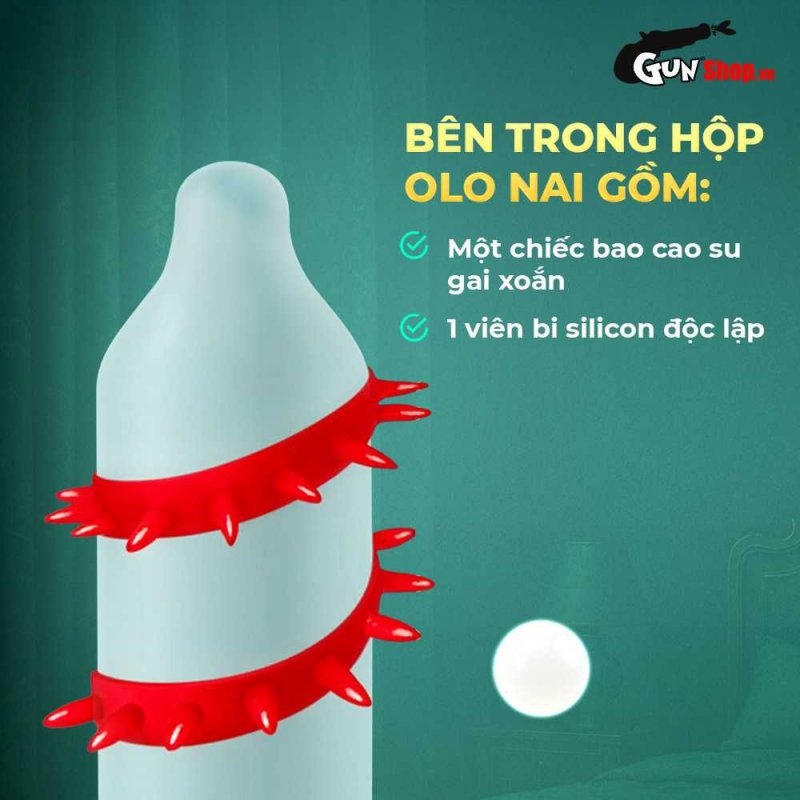 Bao cao su OLO Kỳ lân gai xoắn tặng bi silicon - Siêu mềm mại