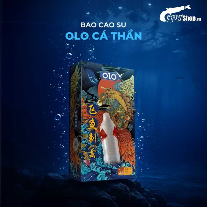 Bao cao su OLO Cá Thần Gai cạnh Tăng khoái cảm Hộp 1 cái bi silicon
