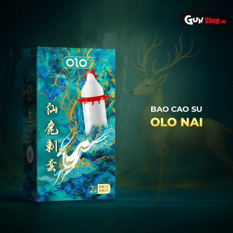 Bao cao su OLO Nai gai đầu Hộp 1 cái tặng bi silicon mềm mại